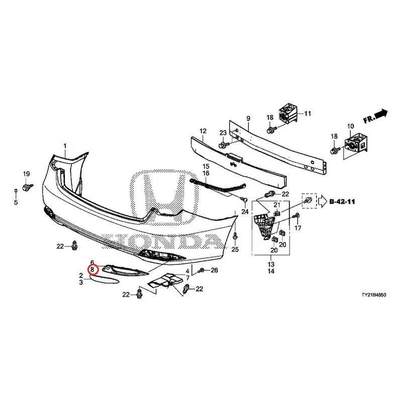 [NEW] JDM HONDA LEGEND HYBRID KC2 2016 Rear Bumper (100/110/500/510) GENUINE OEM - Image 19
