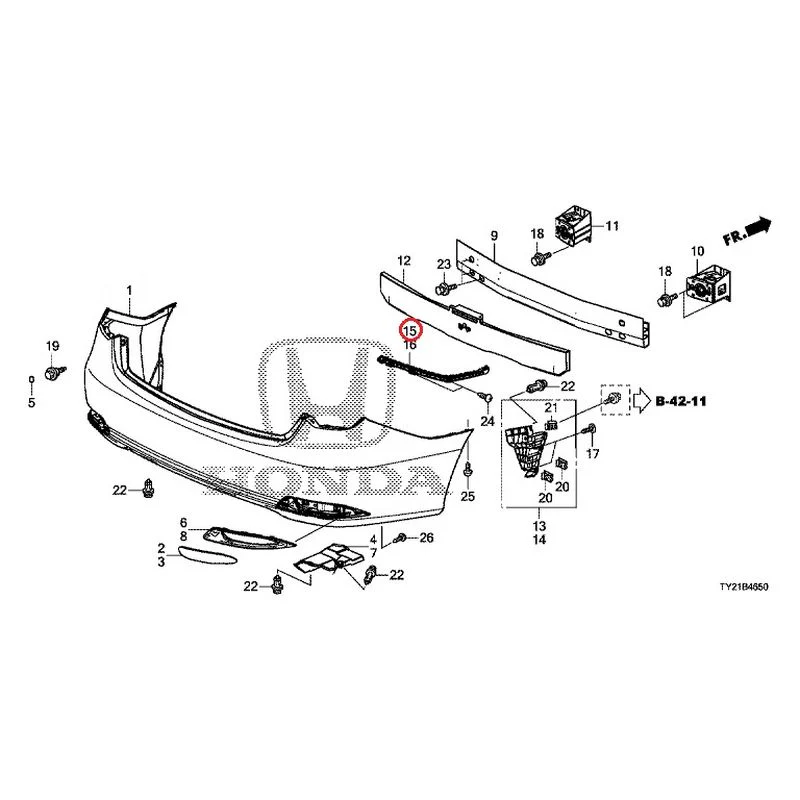 [NEW] JDM HONDA LEGEND HYBRID KC2 2016 Rear Bumper (100/110/500/510) GENUINE OEM - Image 26