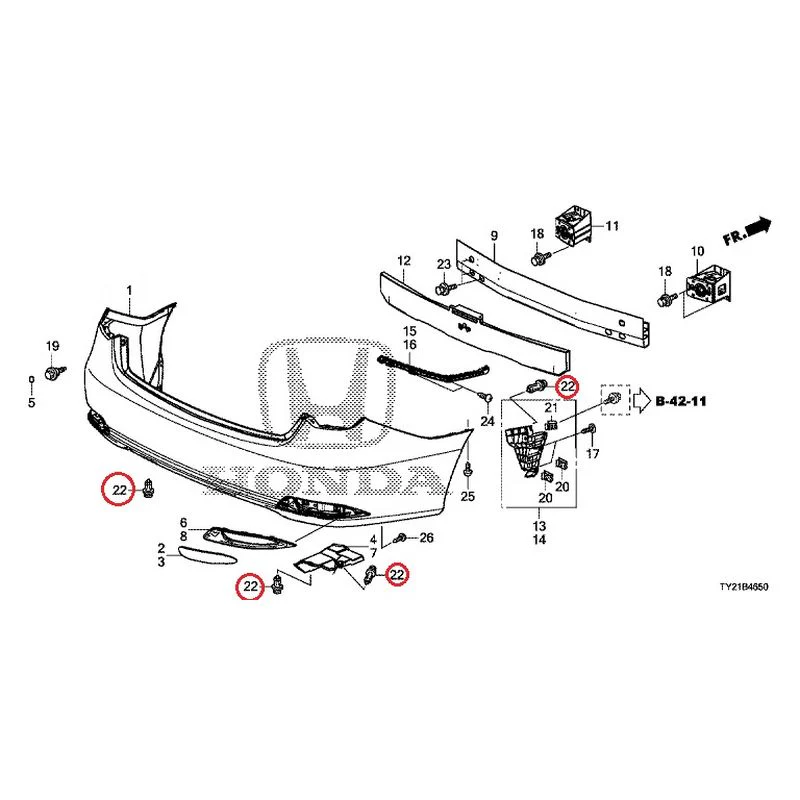 [NEW] JDM HONDA LEGEND HYBRID KC2 2016 Rear Bumper (100/110/500/510) GENUINE OEM - Image 33