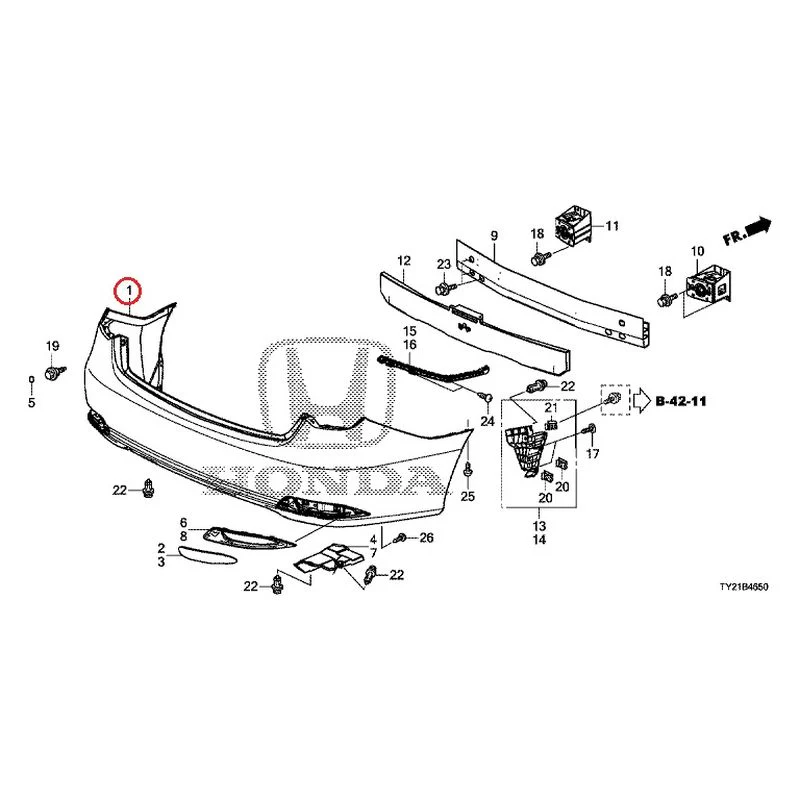 [NEW] JDM HONDA LEGEND HYBRID KC2 2016 Rear Bumper (100/110/500/510) GENUINE OEM - Image 6