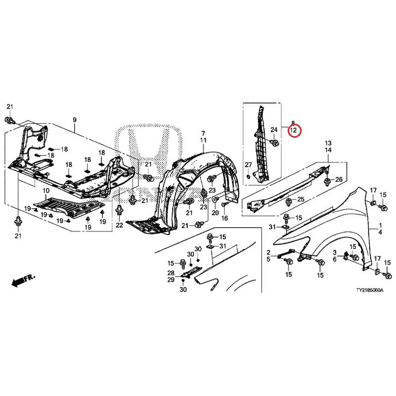 [NEW] JDM HONDA LEGEND HYBRID KC2 2016 Front Fenders GENUINE OEM - Image 17