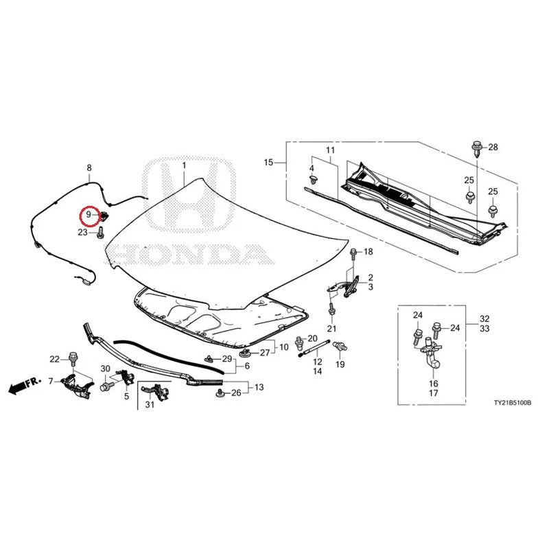 [NEW] JDM HONDA LEGEND HYBRID KC2 2016 Hood GENUINE OEM - Image 10