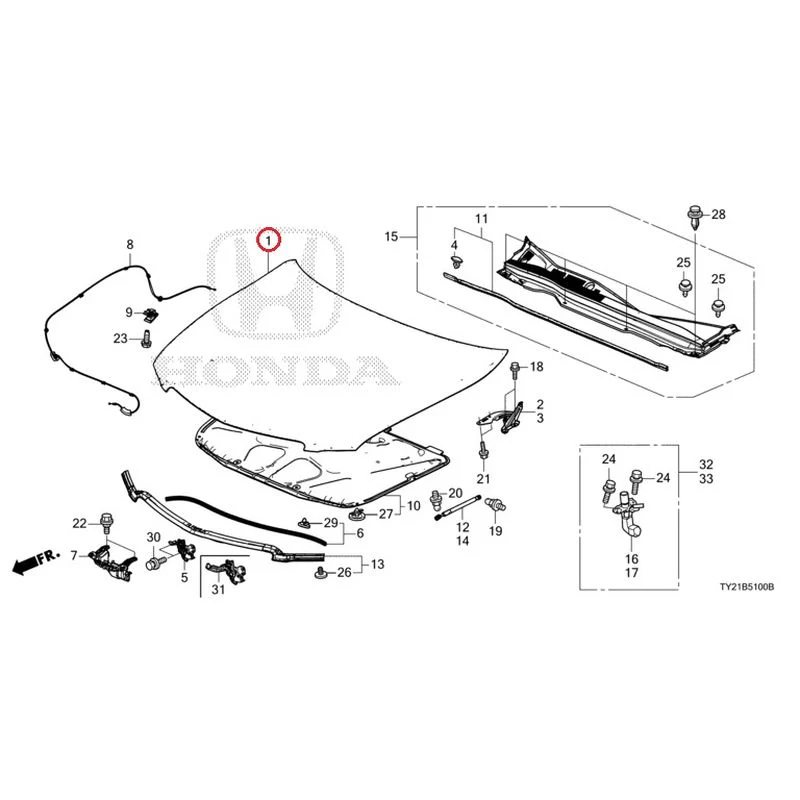 [NEW] JDM HONDA LEGEND HYBRID KC2 2016 Hood GENUINE OEM - Image 2