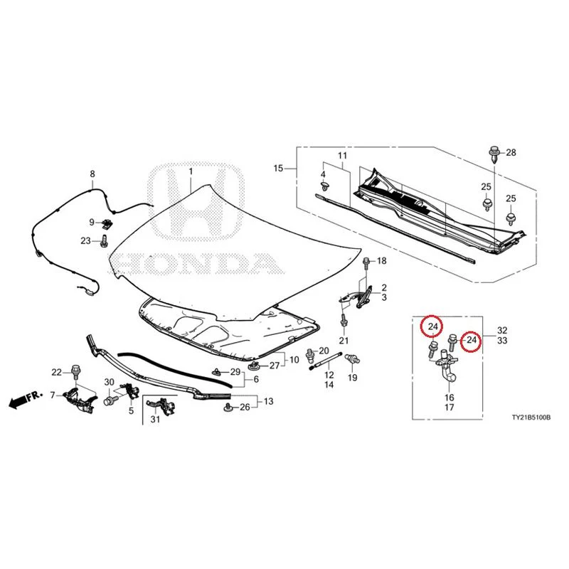 [NEW] JDM HONDA LEGEND HYBRID KC2 2016 Hood GENUINE OEM - Image 28