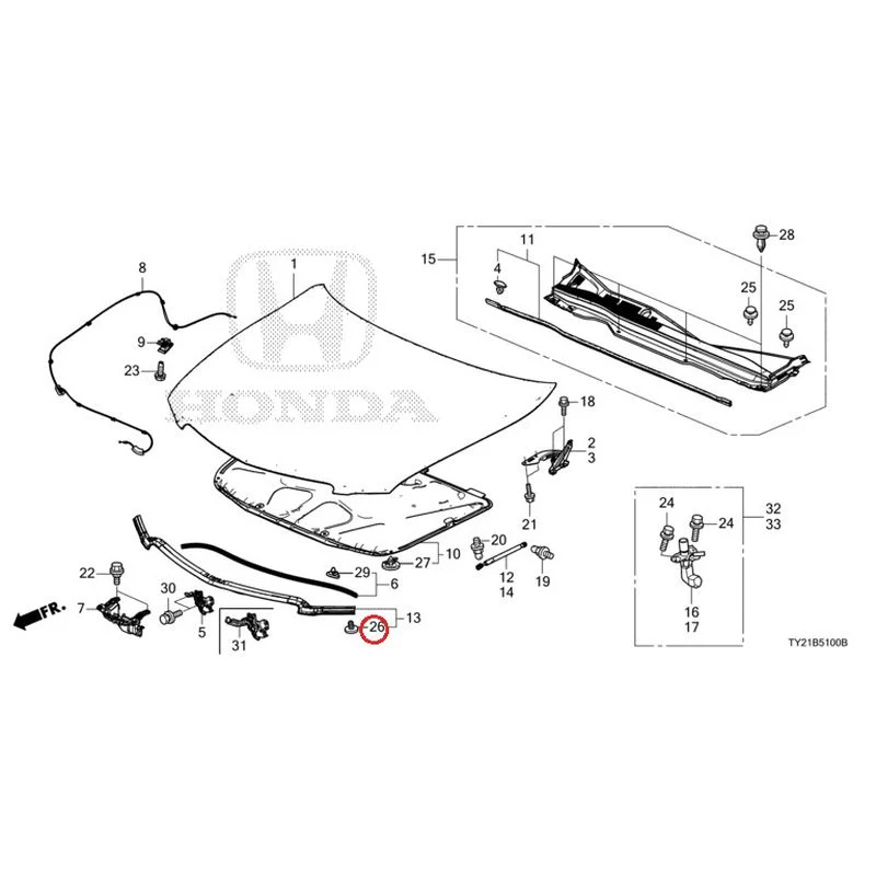 [NEW] JDM HONDA LEGEND HYBRID KC2 2016 Hood GENUINE OEM - Image 30