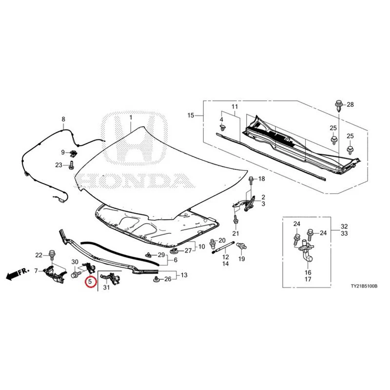 [NEW] JDM HONDA LEGEND HYBRID KC2 2016 Hood GENUINE OEM - Image 6