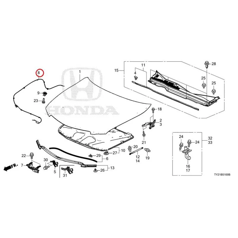 [NEW] JDM HONDA LEGEND HYBRID KC2 2016 Hood GENUINE OEM - Image 9