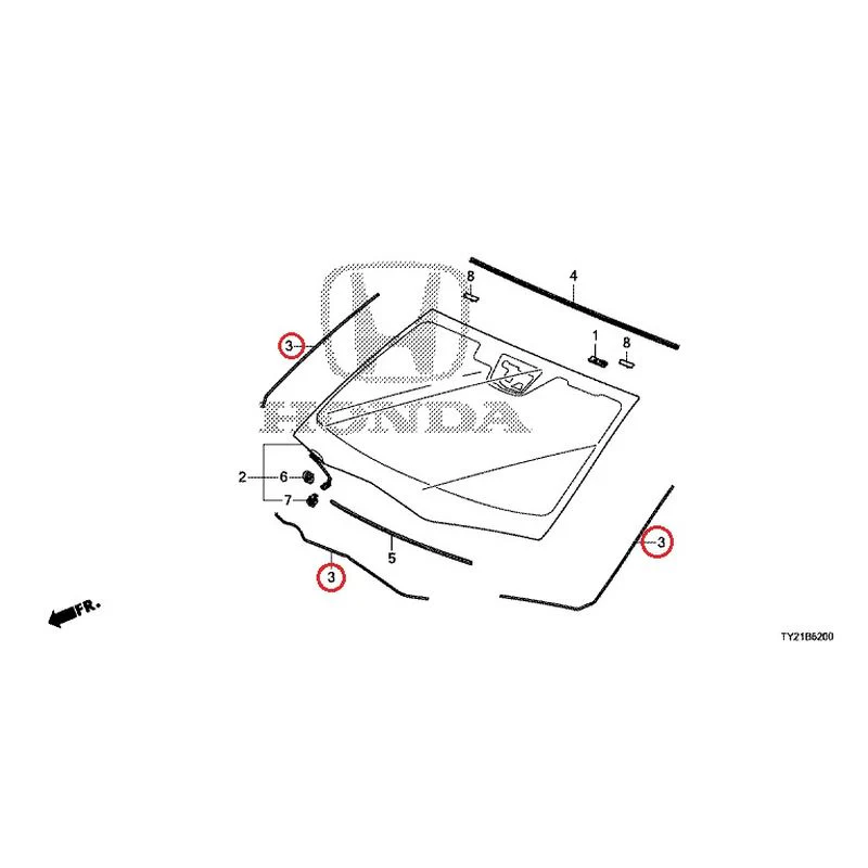 [NEW] JDM HONDA LEGEND HYBRID KC2 2016 Front Windshield GENUINE OEM - Image 4