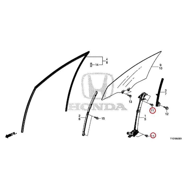 [NEW] JDM HONDA LEGEND HYBRID KC2 2016 Front Door Glass/Regulator GENUINE OEM - Image 14
