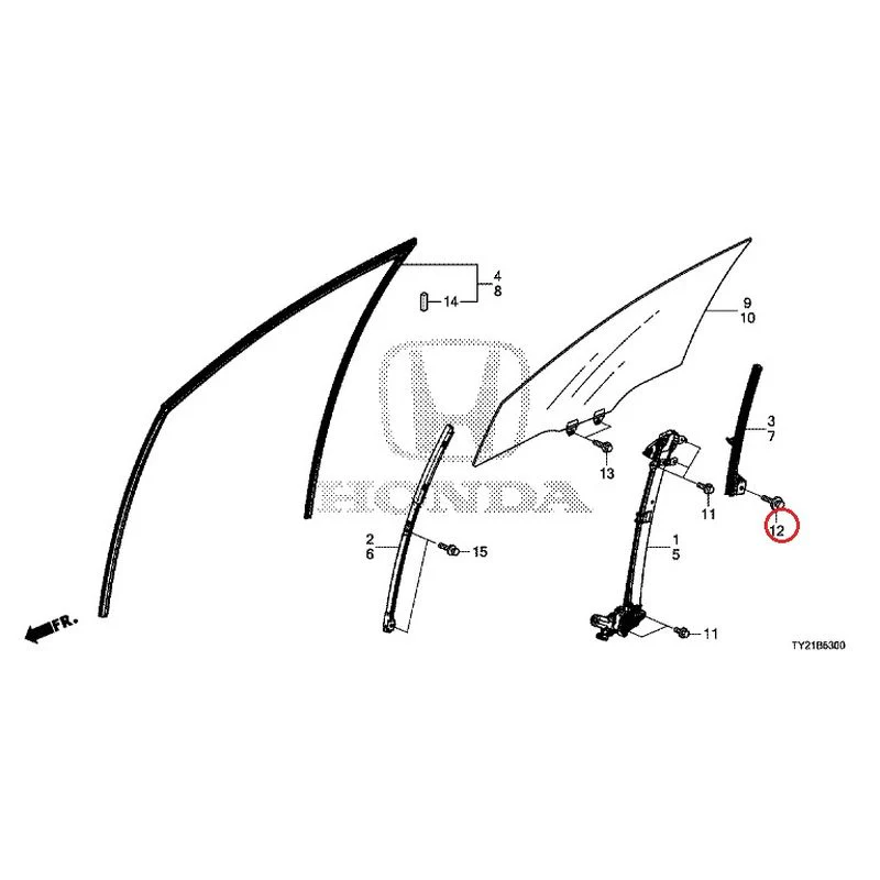 [NEW] JDM HONDA LEGEND HYBRID KC2 2016 Front Door Glass/Regulator GENUINE OEM - Image 15