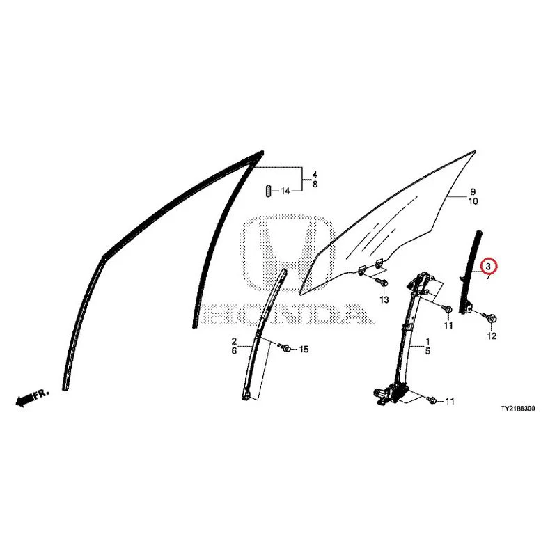 [NEW] JDM HONDA LEGEND HYBRID KC2 2016 Front Door Glass/Regulator GENUINE OEM - Image 4