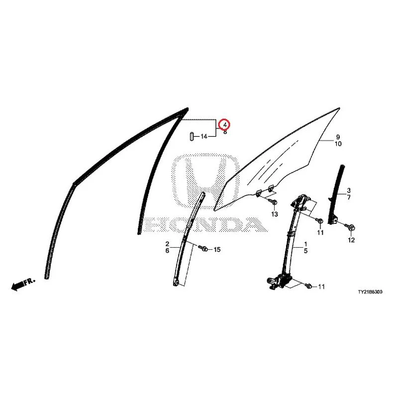 [NEW] JDM HONDA LEGEND HYBRID KC2 2016 Front Door Glass/Regulator GENUINE OEM - Image 5
