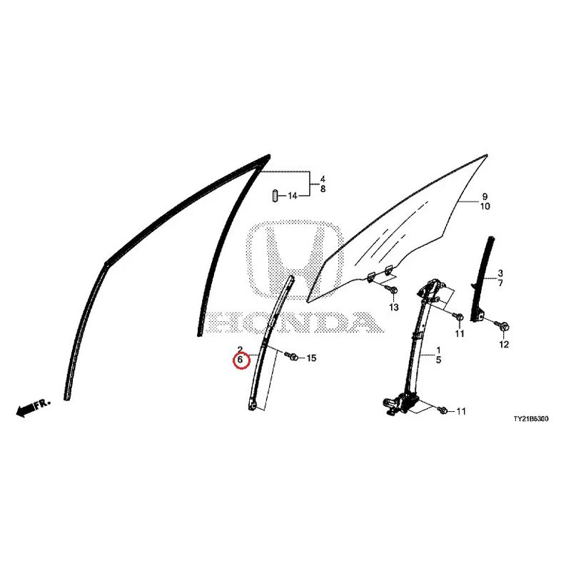 [NEW] JDM HONDA LEGEND HYBRID KC2 2016 Front Door Glass/Regulator GENUINE OEM - Image 8