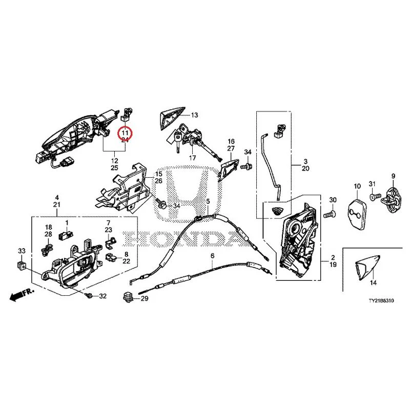[NEW] JDM HONDA LEGEND HYBRID KC2 2016 Front Door Locks/Outer Handles GENUINE OEM - Image 12