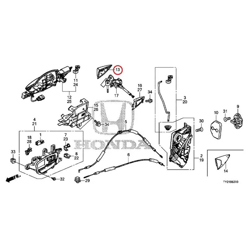 [NEW] JDM HONDA LEGEND HYBRID KC2 2016 Front Door Locks/Outer Handles GENUINE OEM - Image 19