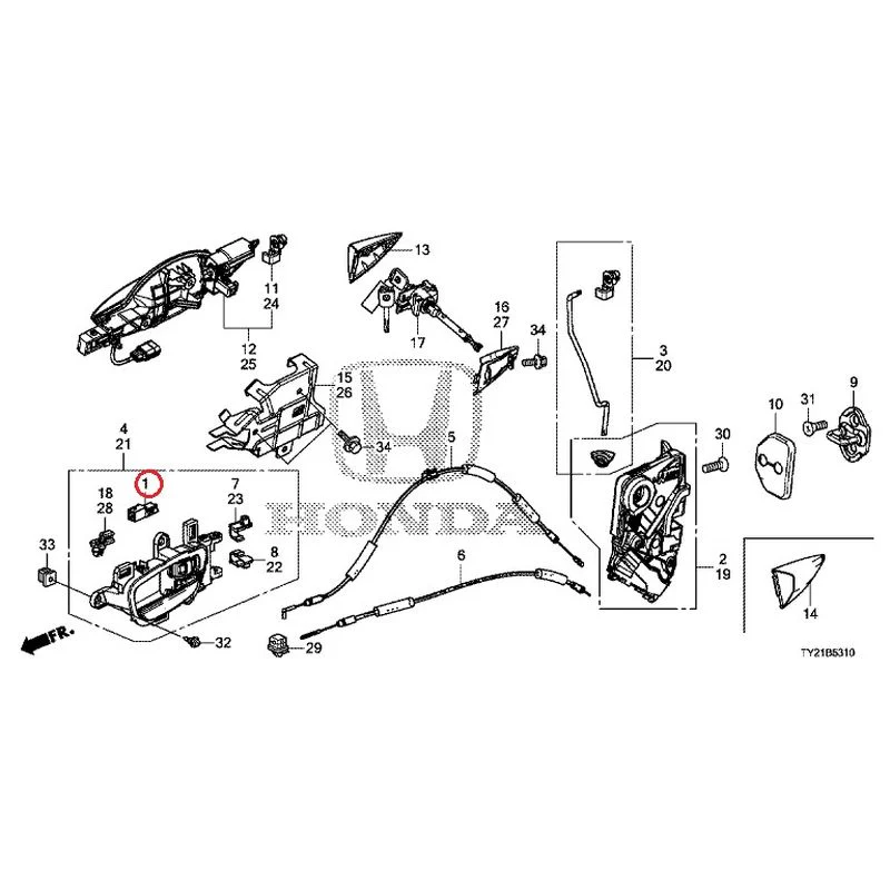 [NEW] JDM HONDA LEGEND HYBRID KC2 2016 Front Door Locks/Outer Handles GENUINE OEM - Image 2