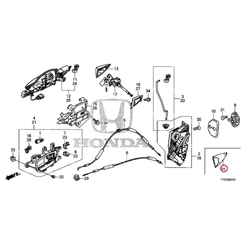 [NEW] JDM HONDA LEGEND HYBRID KC2 2016 Front Door Locks/Outer Handles GENUINE OEM - Image 20