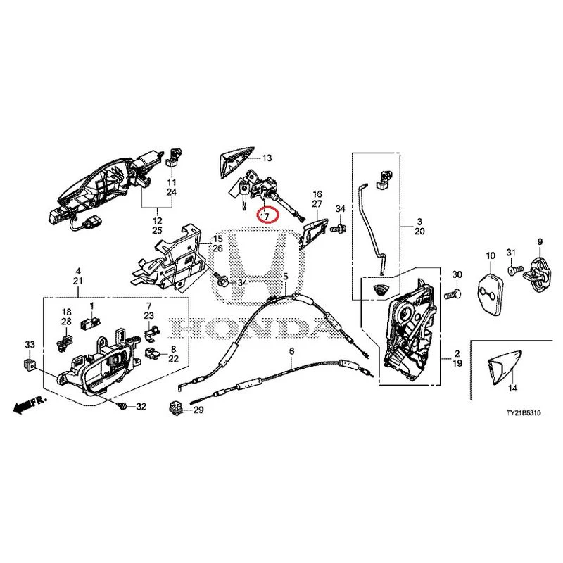 [NEW] JDM HONDA LEGEND HYBRID KC2 2016 Front Door Locks/Outer Handles GENUINE OEM - Image 23