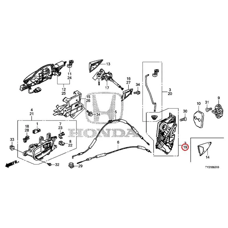 [NEW] JDM HONDA LEGEND HYBRID KC2 2016 Front Door Locks/Outer Handles GENUINE OEM - Image 25