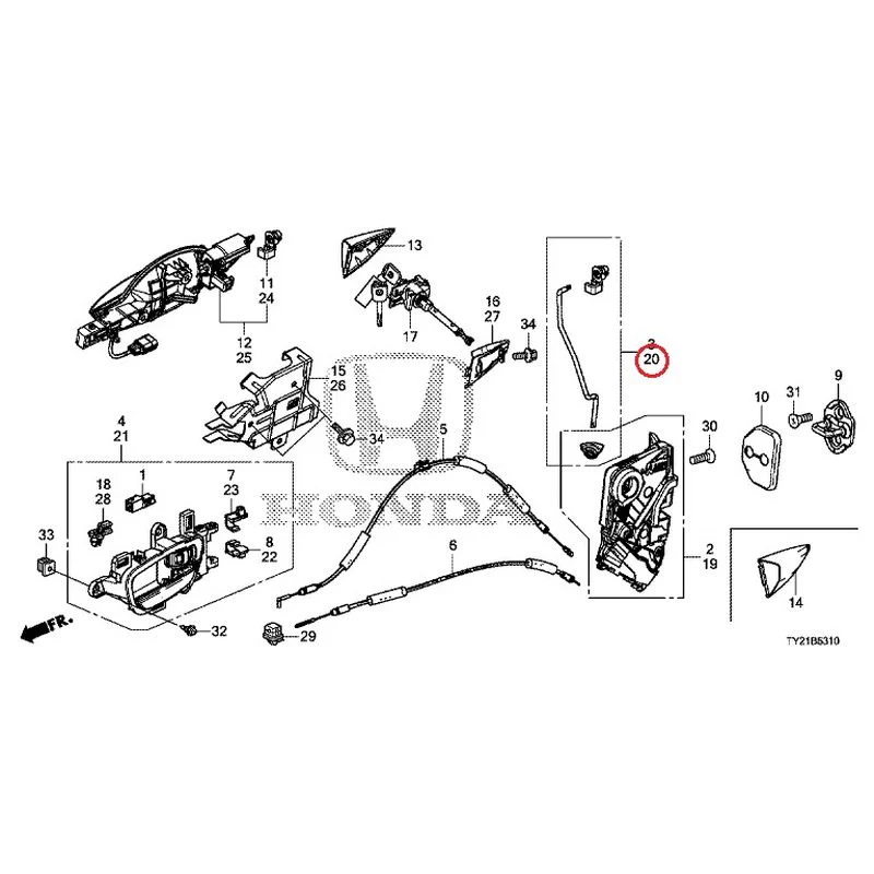 [NEW] JDM HONDA LEGEND HYBRID KC2 2016 Front Door Locks/Outer Handles GENUINE OEM - Image 26