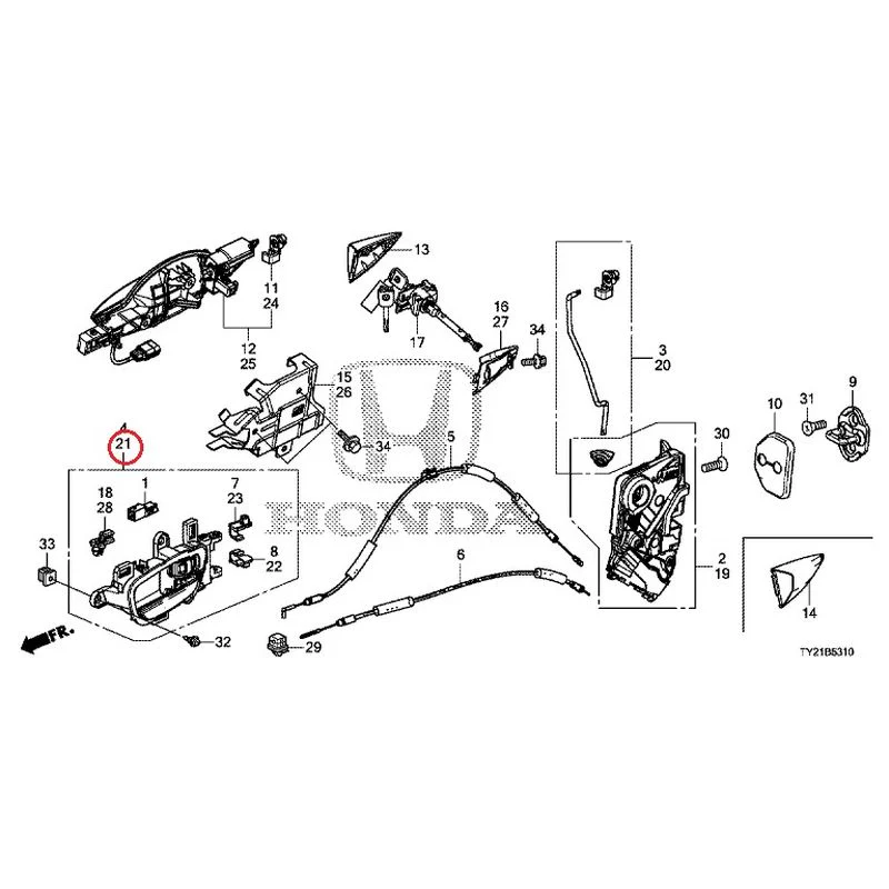 [NEW] JDM HONDA LEGEND HYBRID KC2 2016 Front Door Locks/Outer Handles GENUINE OEM - Image 27