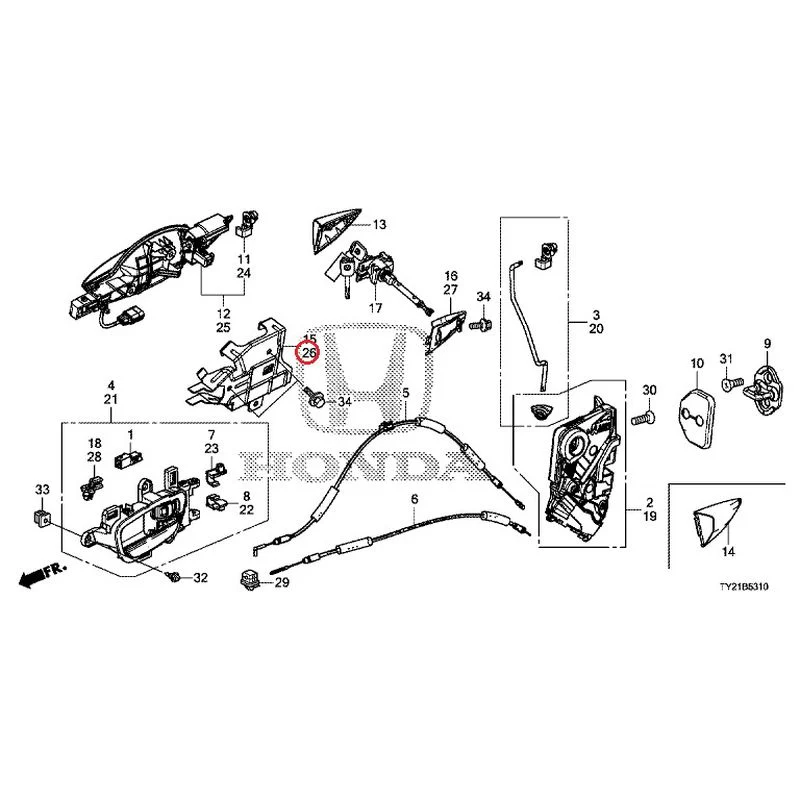 [NEW] JDM HONDA LEGEND HYBRID KC2 2016 Front Door Locks/Outer Handles GENUINE OEM - Image 37