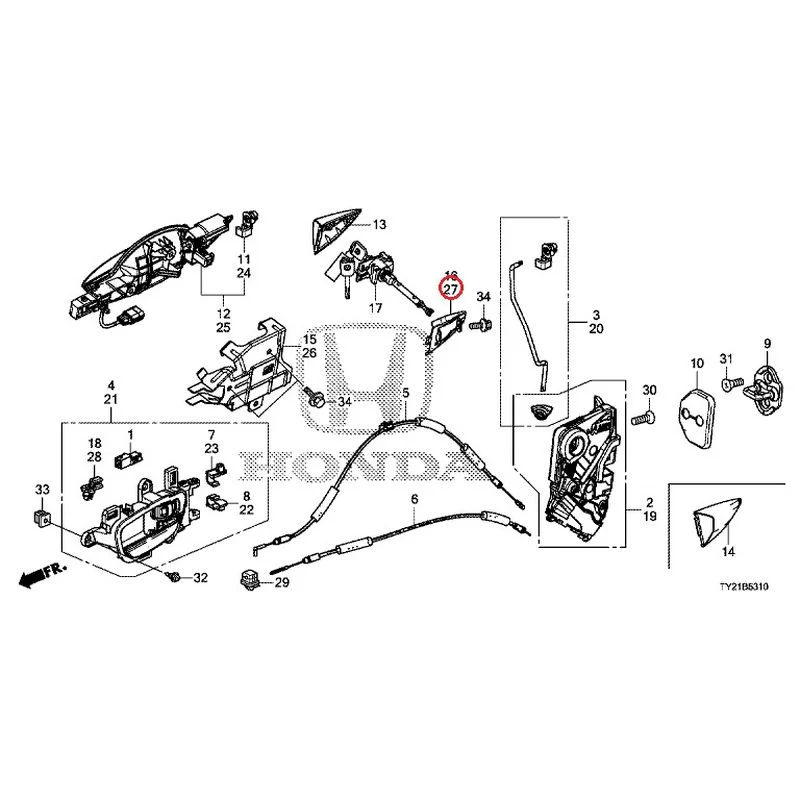 [NEW] JDM HONDA LEGEND HYBRID KC2 2016 Front Door Locks/Outer Handles GENUINE OEM - Image 38