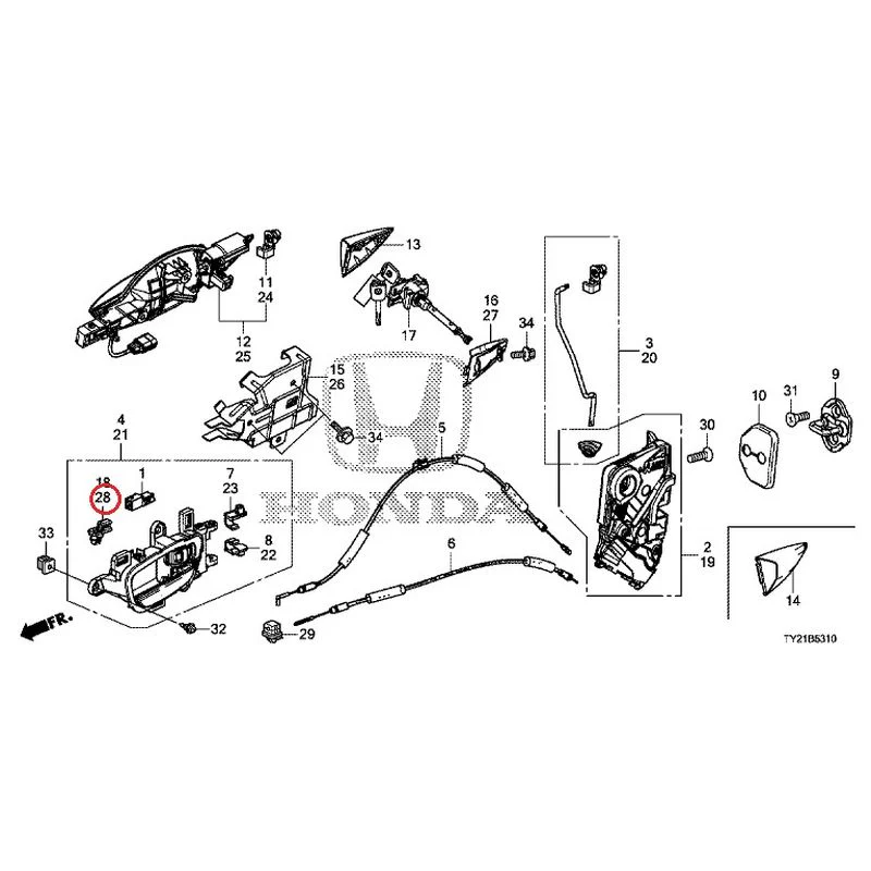 [NEW] JDM HONDA LEGEND HYBRID KC2 2016 Front Door Locks/Outer Handles GENUINE OEM - Image 39