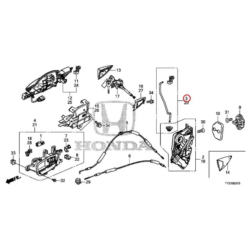 [NEW] JDM HONDA LEGEND HYBRID KC2 2016 Front Door Locks/Outer Handles GENUINE OEM - Image 4