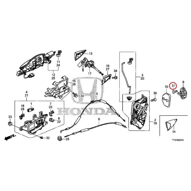 [NEW] JDM HONDA LEGEND HYBRID KC2 2016 Front Door Locks/Outer Handles GENUINE OEM - Image 42