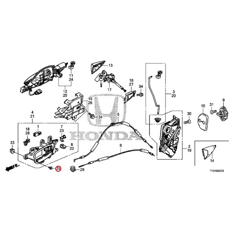 [NEW] JDM HONDA LEGEND HYBRID KC2 2016 Front Door Locks/Outer Handles GENUINE OEM - Image 43