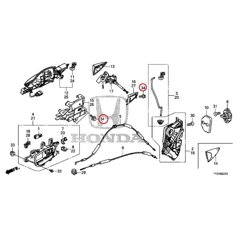 [NEW] JDM HONDA LEGEND HYBRID KC2 2016 Front Door Locks/Outer Handles GENUINE OEM - Image 45