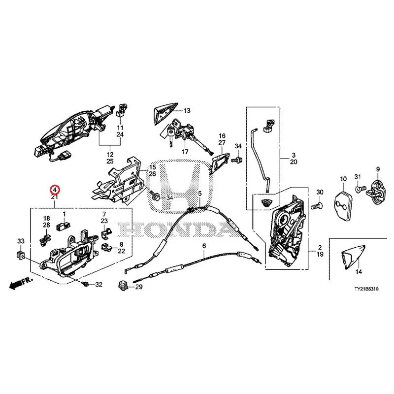 [NEW] JDM HONDA LEGEND HYBRID KC2 2016 Front Door Locks/Outer Handles GENUINE OEM - Image 5