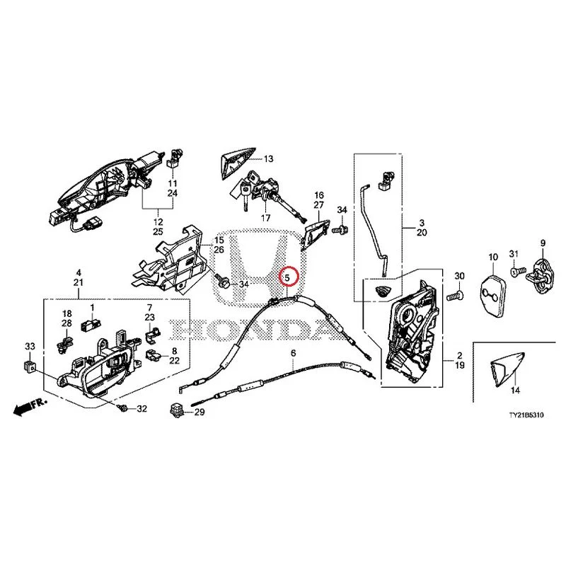 [NEW] JDM HONDA LEGEND HYBRID KC2 2016 Front Door Locks/Outer Handles GENUINE OEM - Image 6