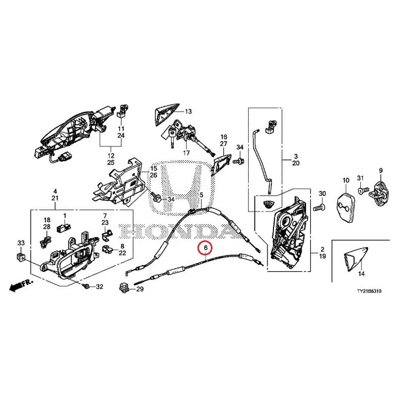 [NEW] JDM HONDA LEGEND HYBRID KC2 2016 Front Door Locks/Outer Handles GENUINE OEM - Image 7