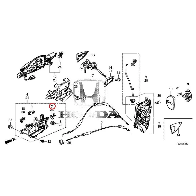 [NEW] JDM HONDA LEGEND HYBRID KC2 2016 Front Door Locks/Outer Handles GENUINE OEM - Image 8