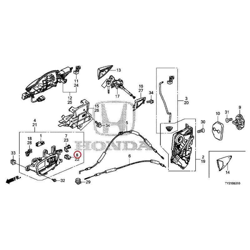 [NEW] JDM HONDA LEGEND HYBRID KC2 2016 Front Door Locks/Outer Handles GENUINE OEM - Image 9