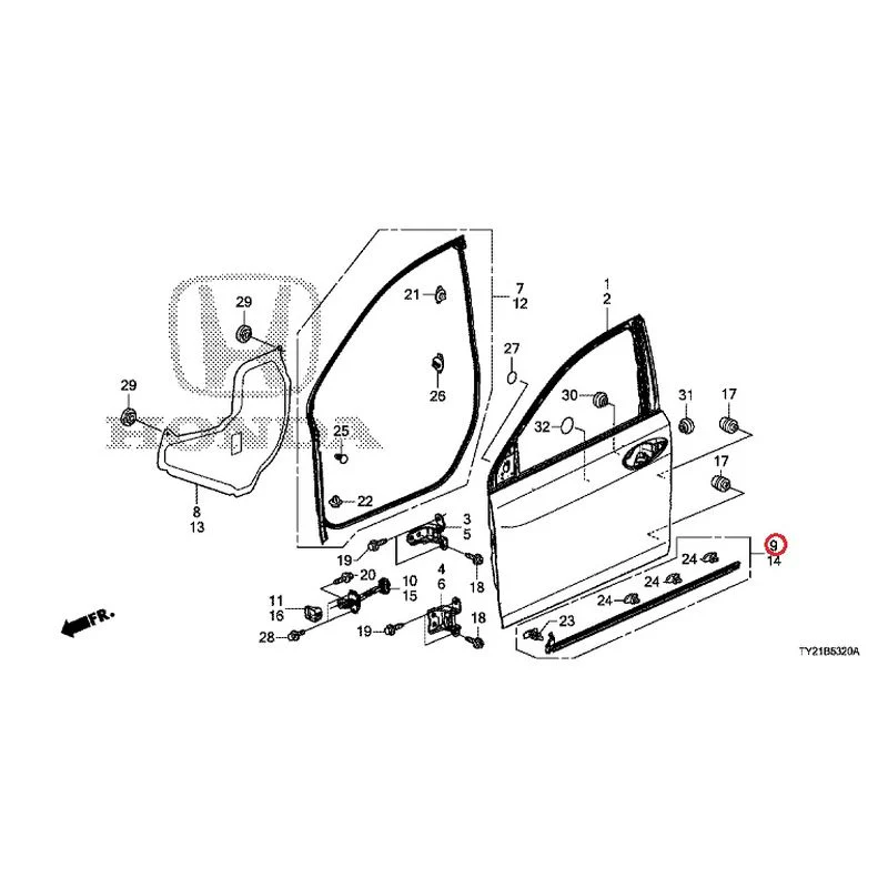 [NEW] JDM HONDA LEGEND HYBRID KC2 2016 Front Door Panel GENUINE OEM - Image 10
