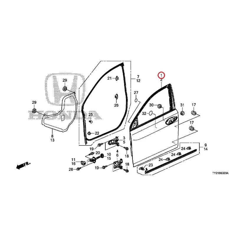 [NEW] JDM HONDA LEGEND HYBRID KC2 2016 Front Door Panel GENUINE OEM - Image 2