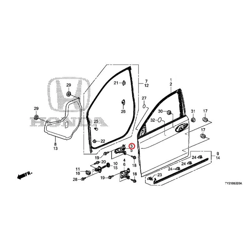 [NEW] JDM HONDA LEGEND HYBRID KC2 2016 Front Door Panel GENUINE OEM - Image 4