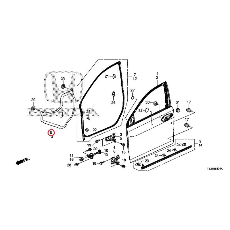 [NEW] JDM HONDA LEGEND HYBRID KC2 2016 Front Door Panel GENUINE OEM - Image 9