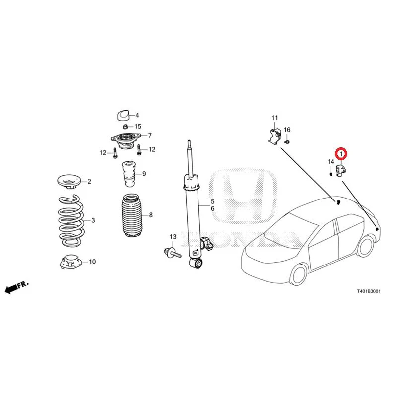 [NEW] JDM HONDA CIVIC FL5 2023 Rear damper (TYPE R) GENUINE OEM - Image 2