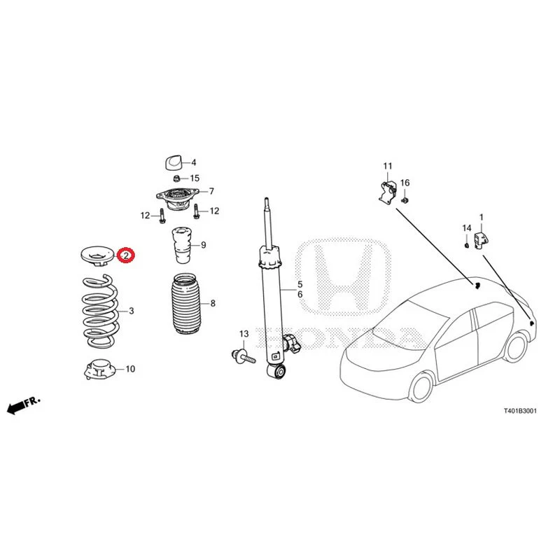 [NEW] JDM HONDA CIVIC FL5 2023 Rear damper (TYPE R) GENUINE OEM - Image 3