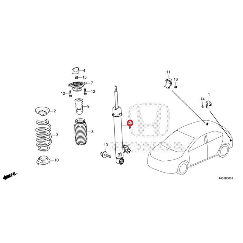 [NEW] JDM HONDA CIVIC FL5 2023 Rear damper (TYPE R) GENUINE OEM - Image 6