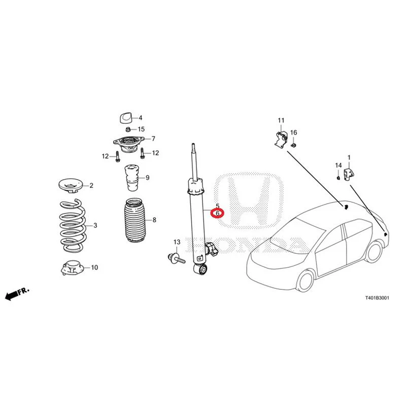[NEW] JDM HONDA CIVIC FL5 2023 Rear damper (TYPE R) GENUINE OEM - Image 7
