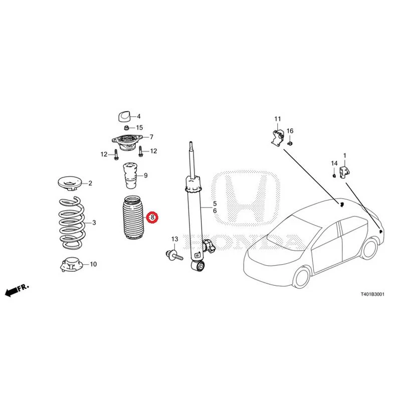 [NEW] JDM HONDA CIVIC FL5 2023 Rear damper (TYPE R) GENUINE OEM - Image 9