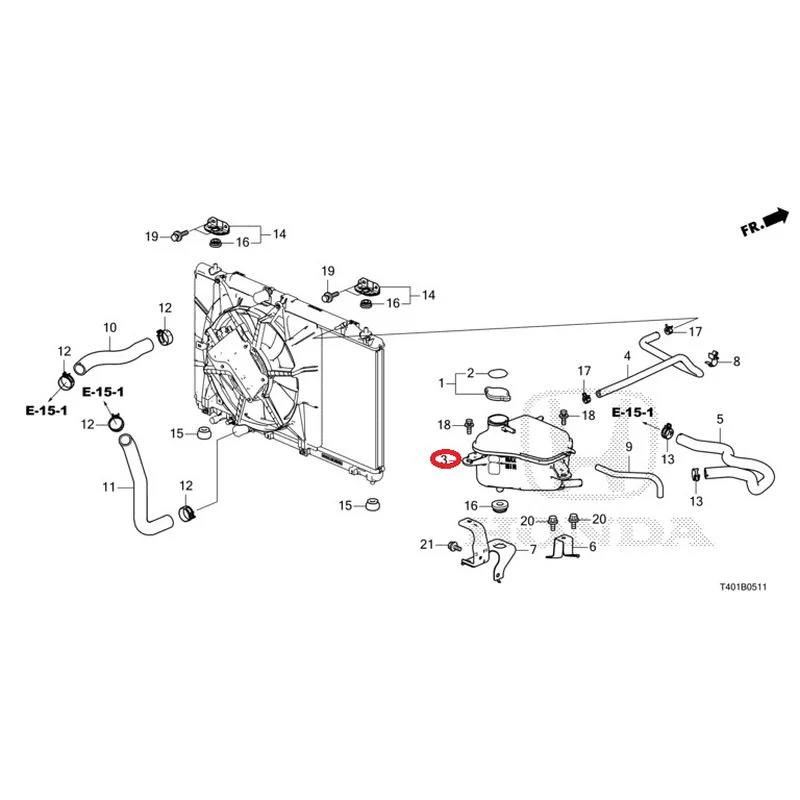 [NEW] JDM HONDA CIVIC FL5 2023 Radiator hose/expansion tank (TYPE R) GENUINE OEM - Image 4
