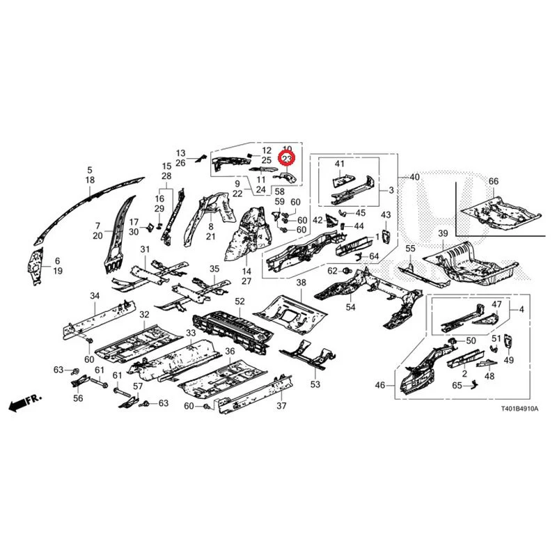 [NEW] JDM HONDA CIVIC FL5 2023 Floor/inner panel GENUINE OEM - Image 24