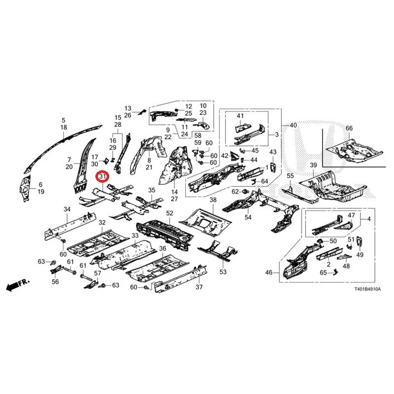 [NEW] JDM HONDA CIVIC FL5 2023 Floor/inner panel GENUINE OEM - Image 32