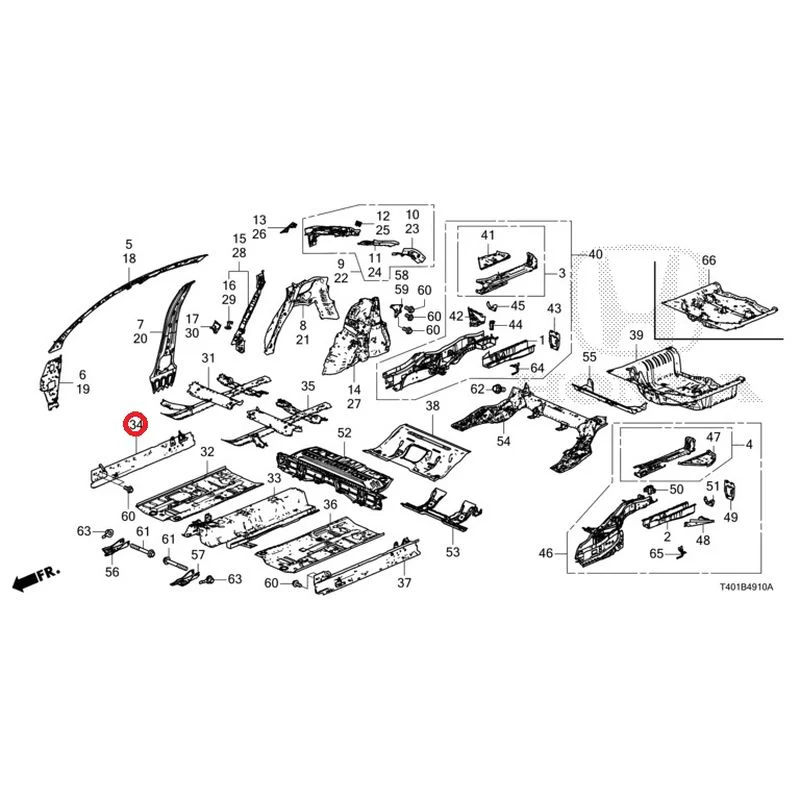 [NEW] JDM HONDA CIVIC FL5 2023 Floor/inner panel GENUINE OEM - Image 35